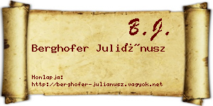 Berghofer Juliánusz névjegykártya